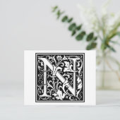 William Morris Alphabet "N" Briefkaart (Staand voorkant)