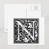 William Morris Alphabet "N" Briefkaart (Voorkant / Achterkant)