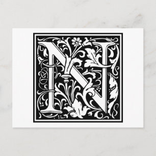 William Morris Alphabet "N" Briefkaart