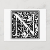 William Morris Alphabet "N" Briefkaart (Voorkant)