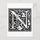 William Morris Alphabet "N" Briefkaart (Voorkant)