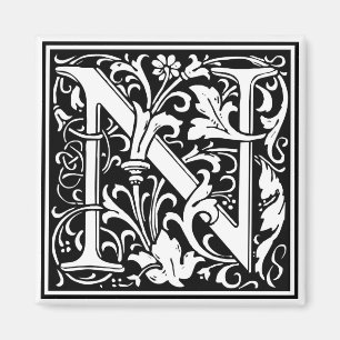 William Morris Alphabet "N" Magneet