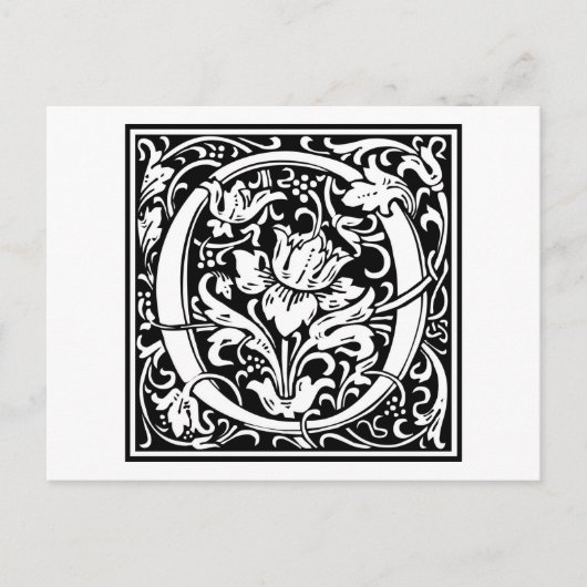 William Morris Alphabet "O" Briefkaart (Voorkant)