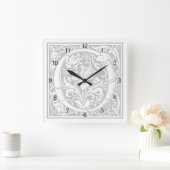 William Morris Alphabet "O" Square Wall Clock Vierkante Klok (Huis)