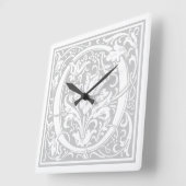 William Morris Alphabet "O" Square Wall Clock Vierkante Klok (Hoek)