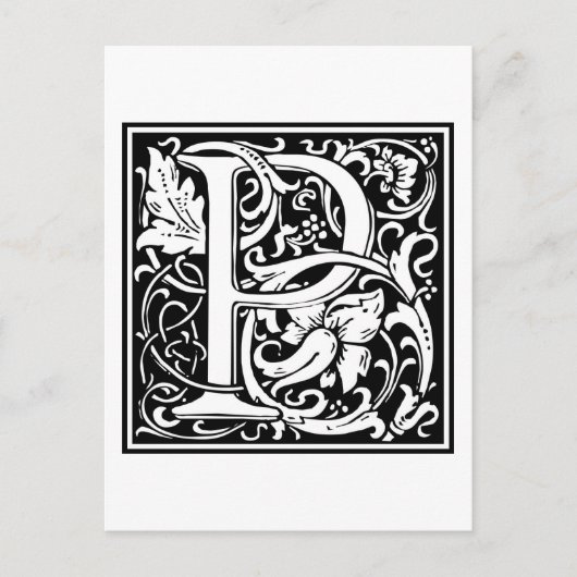 William Morris Alphabet "P" Briefkaart (Voorkant)