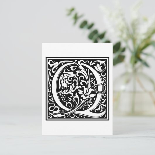 William Morris Alphabet "Q" Briefkaart (Staand voorkant)