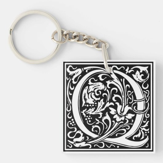 William Morris Alphabet "Q" Sleutelhanger (voorkant)
