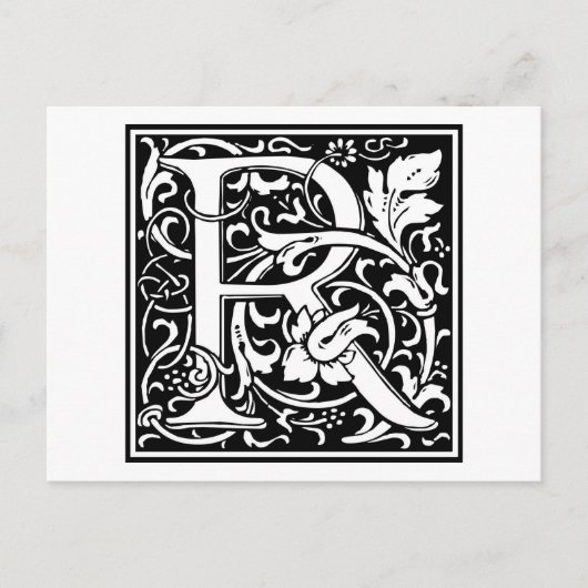 William Morris Alphabet "R" Briefkaart (Voorkant)