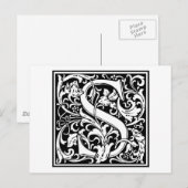William Morris Alphabet "S" Briefkaart (Voorkant / Achterkant)