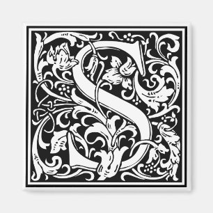 William Morris Alphabet "S" Magneet