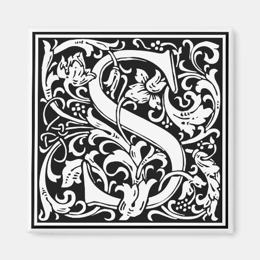 William Morris Alphabet "S" Magneet (Voorkant)
