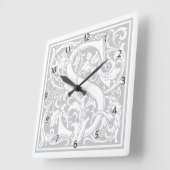 William Morris Alphabet "S" Square Wall Clock Vierkante Klok (Hoek)