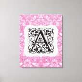 William Morris Alphabet Strawberry Thief Pink Canvas Afdruk (Voorkant)