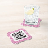 William Morris Alphabet Strawberry Thief Pink Kartonnen Onderzetters (Insitu)