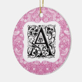 William Morris Alphabet Strawberry Thief Pink Keramisch Ornament (Links)