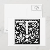 William Morris Alphabet "T" Briefkaart (Voorkant / Achterkant)
