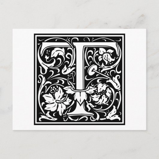 William Morris Alphabet "T" Briefkaart (Voorkant)