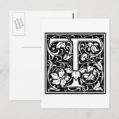 William Morris Alphabet "T" Briefkaart (Voorkant / Achterkant)