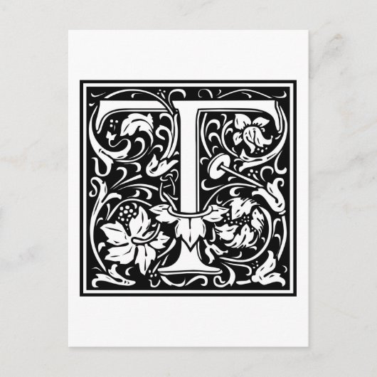 William Morris Alphabet "T" Briefkaart (Voorkant)