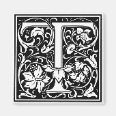 William Morris Alphabet "T" Magneet (Voorkant)