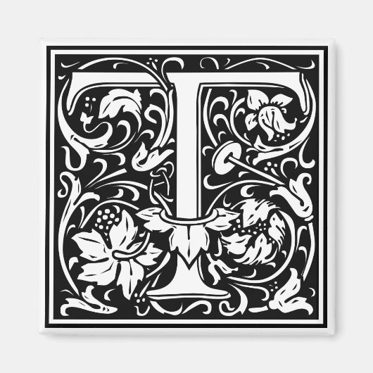 William Morris Alphabet "T" Magneet (Voorkant)