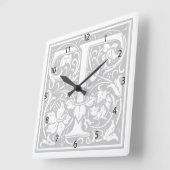 William Morris Alphabet "T" Square Wall Clock Vierkante Klok (Hoek)