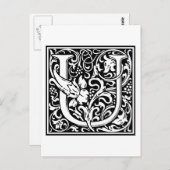 William Morris Alphabet "U" Briefkaart (Voorkant / Achterkant)