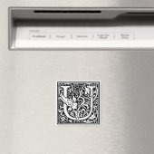 William Morris Alphabet "U" Magneet (Insitu (Vaatwasser))