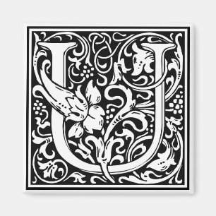 William Morris Alphabet "U" Magneet