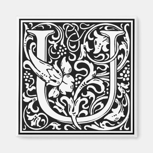 William Morris Alphabet "U" Magneet (Voorkant)