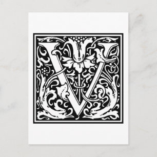 William Morris Alphabet "V" Briefkaart