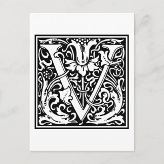 William Morris Alphabet "V" Briefkaart