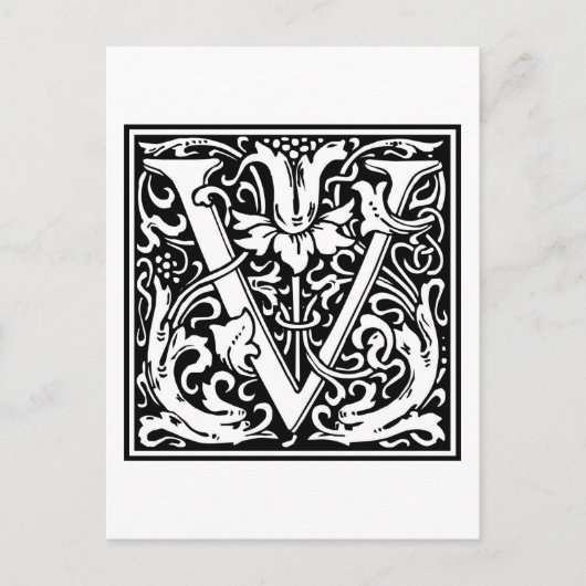 William Morris Alphabet "V" Briefkaart (Voorkant)