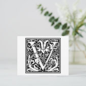William Morris Alphabet "V" Briefkaart (Staand voorkant)