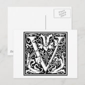 William Morris Alphabet "V" Briefkaart (Voorkant / Achterkant)