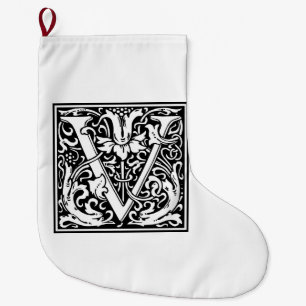 William Morris Alphabet "V" Grote Kerstsok