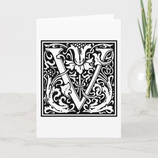 William Morris Alphabet "V" Notitiekaartje (Voorkant)
