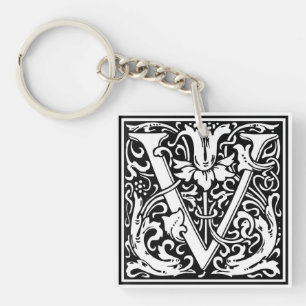 William Morris Alphabet "V" Sleutelhanger