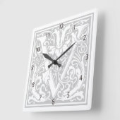 William Morris Alphabet "V" Square Wall Clock Vierkante Klok (Hoek)