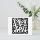 William Morris Alphabet "W" Briefkaart (Staand voorkant)