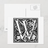 William Morris Alphabet "W" Briefkaart (Voorkant / Achterkant)