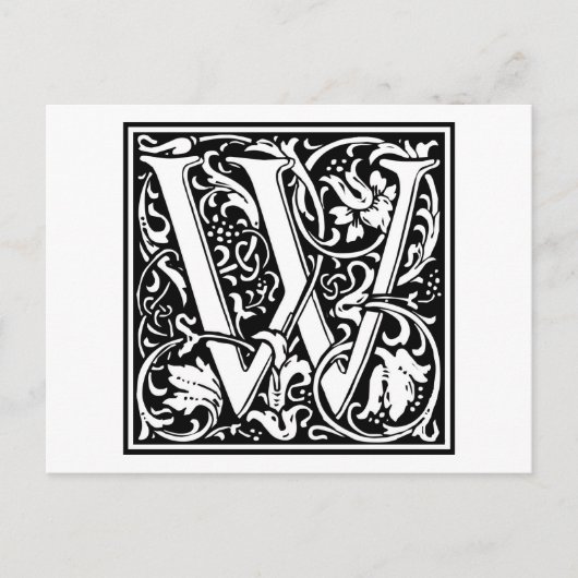 William Morris Alphabet "W" Briefkaart (Voorkant)