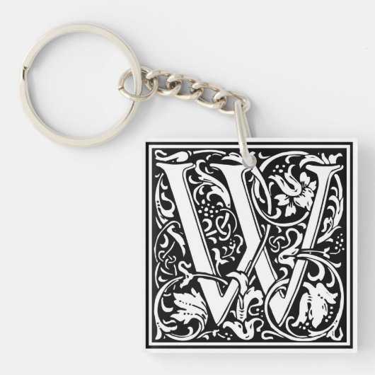 William Morris Alphabet "W" Sleutelhanger (voorkant)