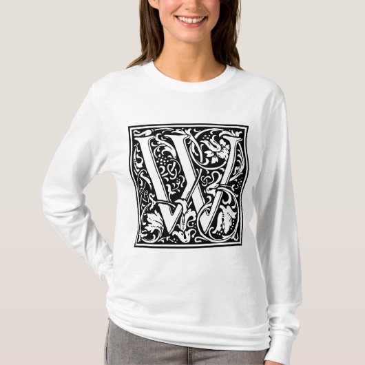 William Morris Alphabet "W" T-shirt (Voorkant)