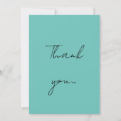 William Morris Alphabet Willow Bough Aqua Blauwgro Bedankkaart (Achterkant)