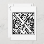 William Morris Alphabet "X" Briefkaart (Voorkant / Achterkant)