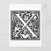 William Morris Alphabet "X" Briefkaart (Voorkant)