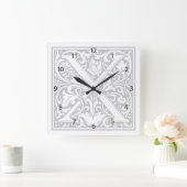 William Morris Alphabet "X" Square Wall Clock Vierkante Klok (Huis)