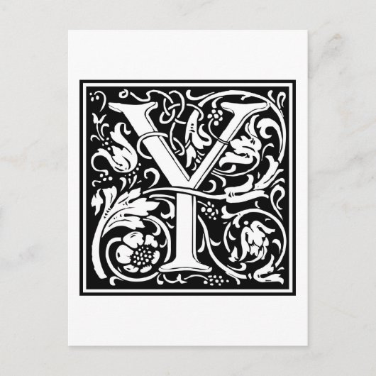 William Morris Alphabet "Y" Briefkaart (Voorkant)